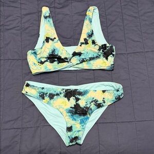 PINK Victoria's Secret Blue and Yellow Bikini